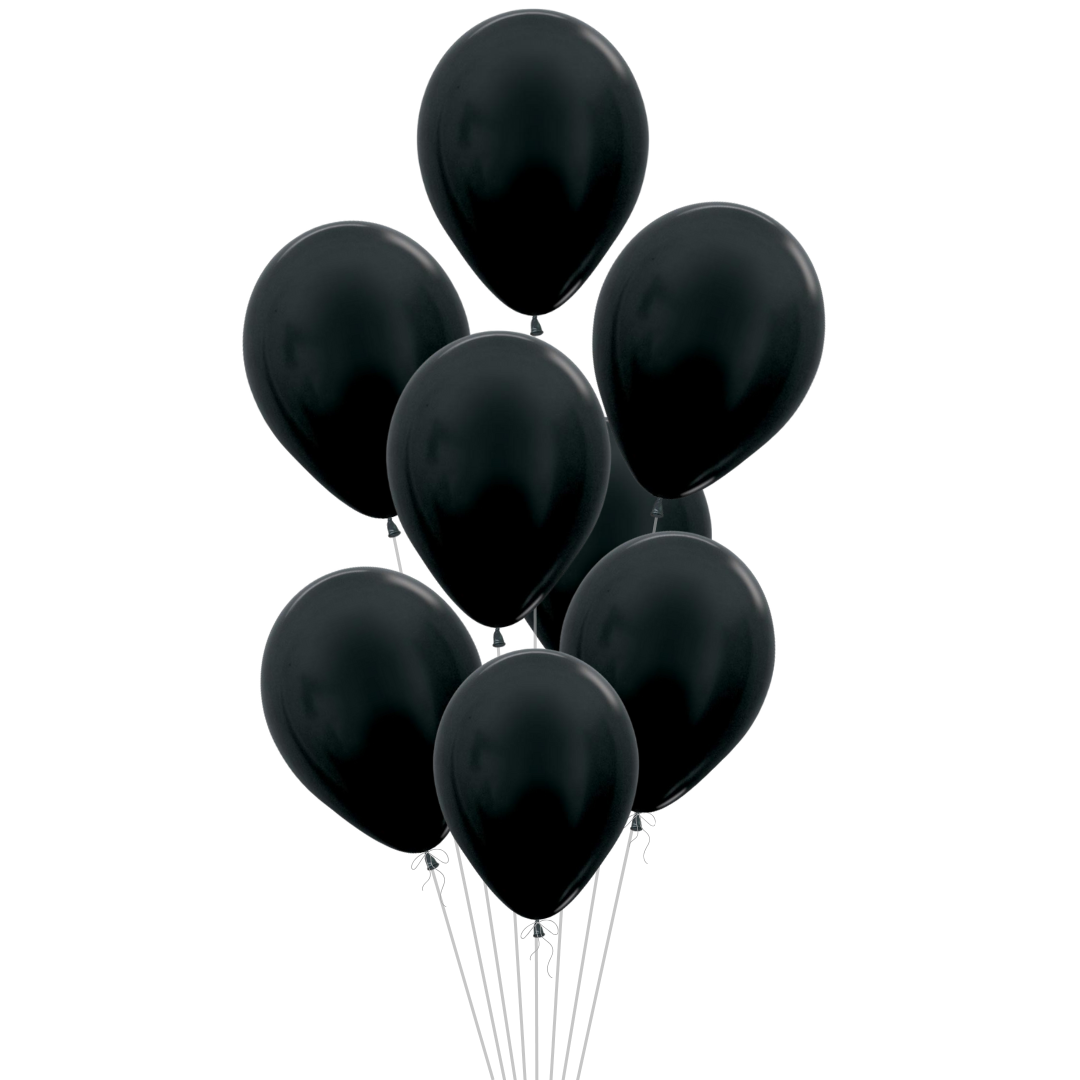 Metallic Black Latex Balloon, 11in