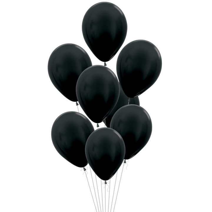Metallic Black Latex Balloon, 11in