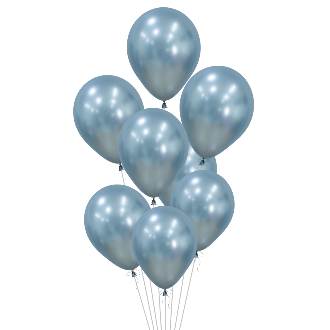 Silk Blue Latex Balloon, 11in