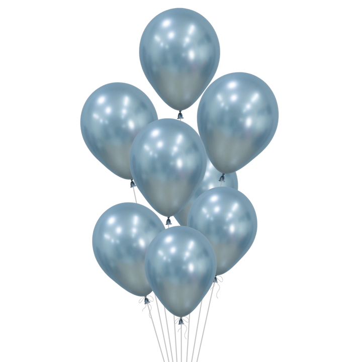 Silk Blue Latex Balloon, 11in