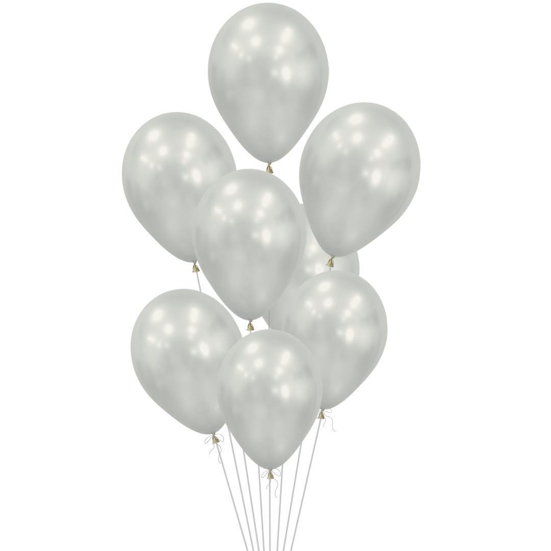 Silk White Latex Balloon, 11in