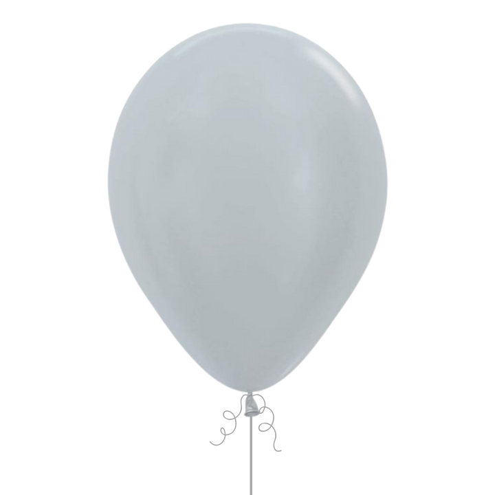 Metallic Silver Latex Balloon, 11in