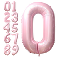 Baby pink number zero foil balloon for birthday from Parte Haus party supply store in Bethesda Maryland