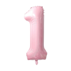 Baby pink number one foil balloon for birthday from Parte Haus party supply store in Bethesda MD