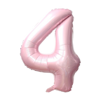 Baby pink number 4 foil balloon for birthday from Parte Haus party supply store in Bethesda MD