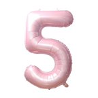 Baby pink number 5 foil balloon for birthday from Parte Haus party supply store in Bethesda MD