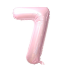 Baby pink number seven foil balloon for birthday party from Parte Haus party supply store in Bethesda MD