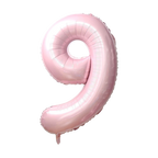 baby pink number nine foil balloon for birthday party from Parte Haus party supply store in Bethesda MD
