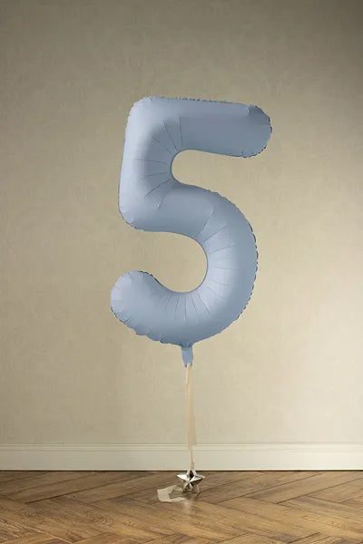 Blue Number 5 Foil Balloon, 34in