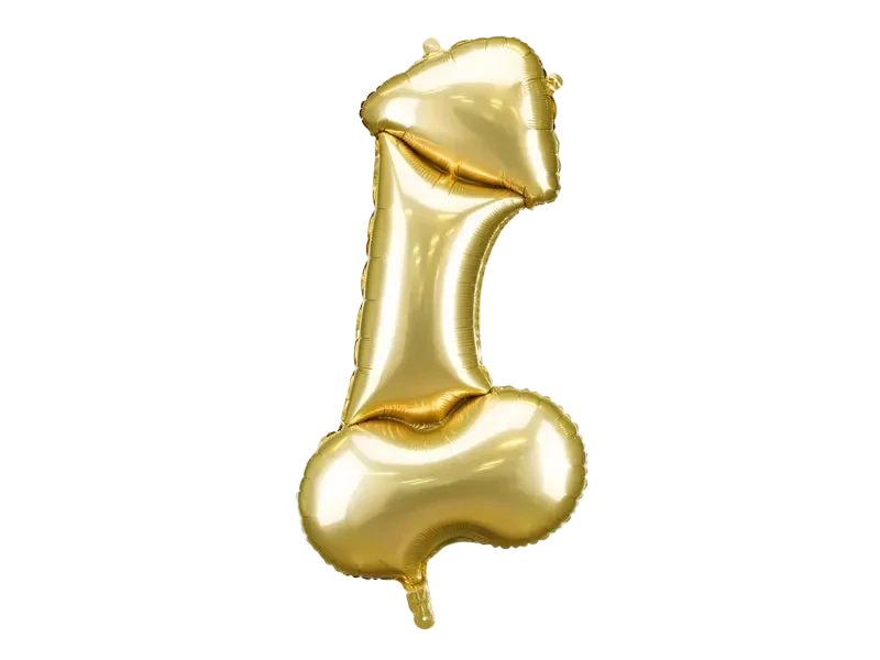 Giant Gold Penis Foil Balloon, 44in
