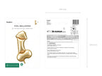 Giant Gold Penis Foil Balloon, 44in
