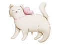 White and Pink Kitty Foil Balloon,  30in