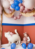 White and Pink Kitty Foil Balloon,  30in
