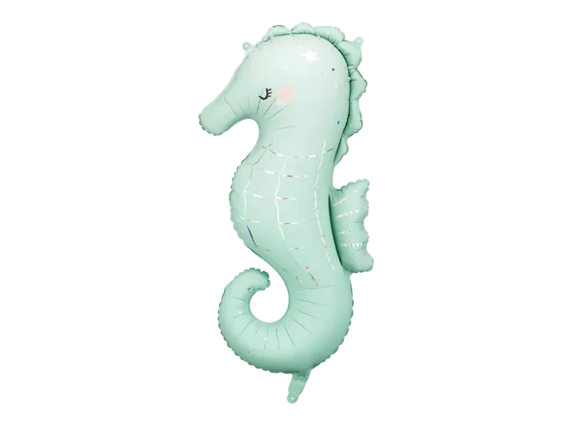Giant Teal Seahorse Foil Balloon, 39in