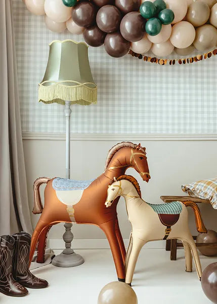 Giant Brown Standing Horse Foil Balloon, 38in