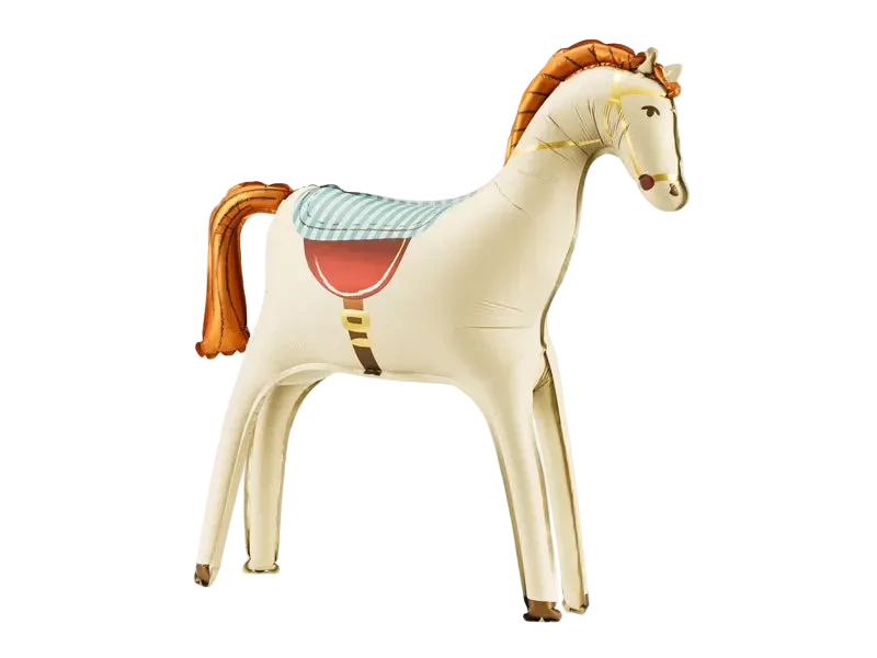 White Standing Horse Foil Balloon, 29in