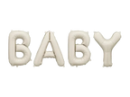 Beige "BABY" Letters Foil Balloon Set, 18in