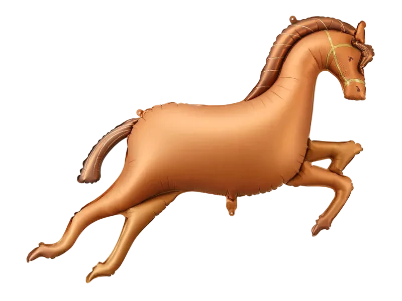Giant Running Brown Horse Foil Balloon, 39in