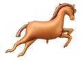Giant Running Brown Horse Foil Balloon, 39in