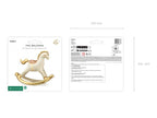 Giant Cream with Gold Rocking Horse Foil Balloon, 41in