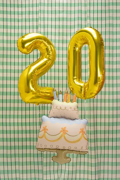 Multicolor Two Tiered Cake Shape Foil Balloon, 41in
