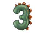 Green Dinosaur Number 3 Foil Balloon, 36in - Giant