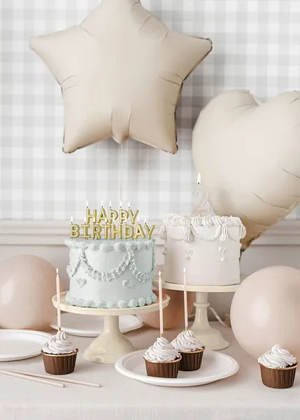 Beige Star Foil Balloon, 19in