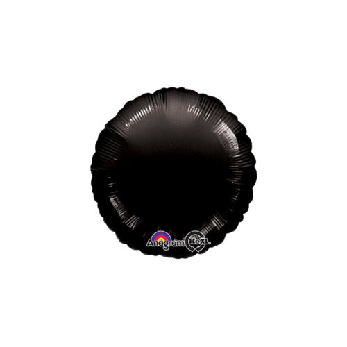 Black foil balloon round shape for birthday or graduation from Parte Haus party supply store in Bethesda MD