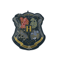 Black gold Hogwarts crest foil balloon for Harry Potter birthday theme from Parte Haus party supply store in Bethesda MD