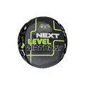Black green orbz foil balloon with game controller and next level birthday text for gaming party from Parte Haus party supply store in Bethesda MD.