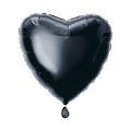 Black heart balloon shiny foil for birthday and graduation decor from Parte Haus party supply store in Bethesda MD