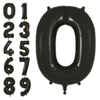 Black number foil balloon set for birthday or anniversary from Parte Haus party supply store in Bethesda Maryland