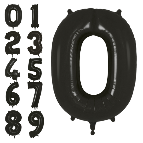 Black number foil balloon set for birthday or anniversary from Parte Haus party supply store in Bethesda Maryland