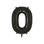 Black number zero foil balloon for birthday or anniversary from Parte Haus party supply store in Bethesda MD