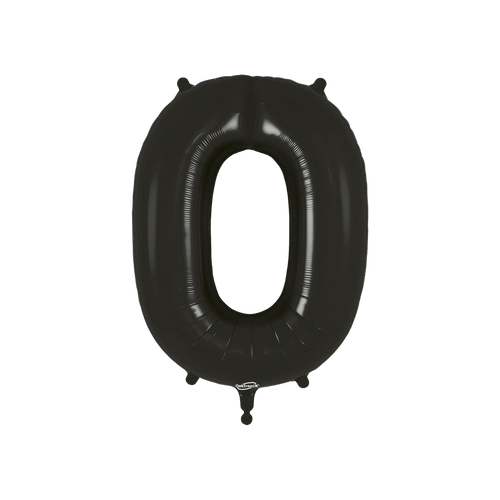 Black number zero foil balloon for birthday or anniversary from Parte Haus party supply store in Bethesda MD