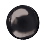 Black orbz foil balloon round shiny for birthday or event from Parte Haus party supply store in Bethesda Maryland