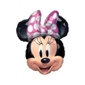 Black pink Minnie Mouse head foil balloon with polka dot bow for birthday from Parte Haus party supply store in Bethesda MD