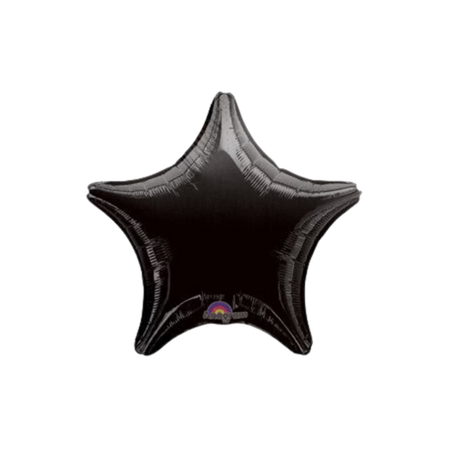 Black star foil balloon with shiny finish for birthday from Parte Haus party supply store in Bethesda MD
