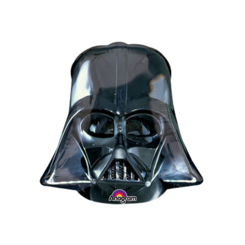 Black Darth Vader foil balloon shaped like Star Wars character for birthday from Parte Haus party supply store in Bethesda Maryland