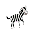 Black white zebra foil balloon with cute stripes for jungle party theme from Parte Haus party supply store in Bethesda MD