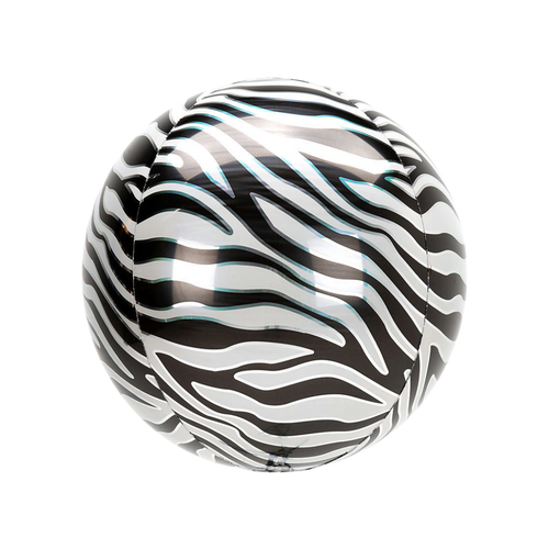 Black and white zebra print foil balloon for birthday from Parte Haus party supply store in Bethesda MD