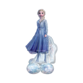 Blue Elsa foil balloon shaped like Frozen character birthday decoration from Parte Haus party supply store in Bethesda MD