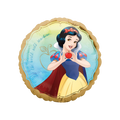 Blue gold Snow White foil balloon with princess holding apple birthday theme from Parte Haus party supply store in Bethesda MD