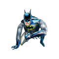 Blue gray Batman foil balloon superhero crouching for birthday from Parte Haus party supply store in Bethesda MD