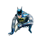 Blue gray Batman foil balloon superhero crouching for birthday from Parte Haus party supply store in Bethesda MD