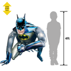 Blue gray Batman superhero foil balloon crouching for birthday from Parte Haus party supply store in Bethesda MD