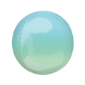 Blue green ombre foil balloon with shiny surface beach theme from Parte Haus party supply store in Bethesda MD