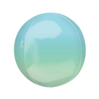 Blue green ombre foil balloon with shiny surface beach theme from Parte Haus party supply store in Bethesda MD