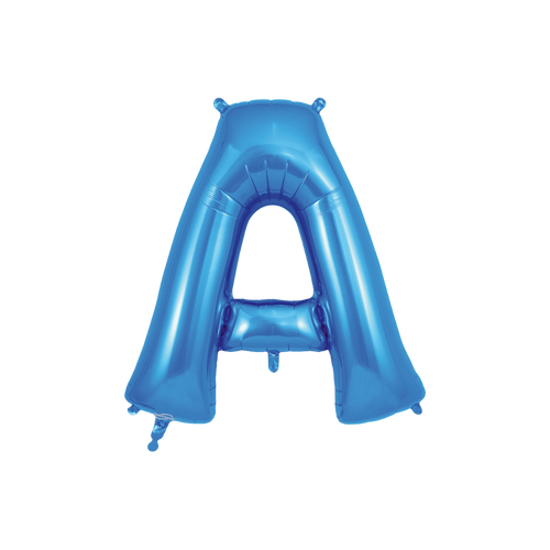 Blue letter A foil balloon birthday celebration from Parte Haus party supply store in Bethesda Maryland
