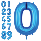 Blue foil number balloon set for birthday or anniversary from Parte Haus party supply store in Bethesda Maryland